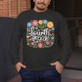 Wildflower 4th Fourth Grade Floral Back To School Teacher Men's Long Sleeve T-Shirt, funny design