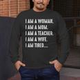 Woman Mom Teacher Wife TIRED T Shirt Cute Mom Teacher Shirts Men's Long Sleeve T-Shirt, funny design Woman Mom Teacher Wife TIRED T Shirt Cute Mom Teacher Shirts Men's Long Sleeve T-Shirt, funny design