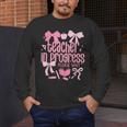 Women Teacher In Progress Coquette Pink Bow Future Teacher Men's Long Sleeve T-Shirt, funny design Women Teacher In Progress Coquette Pink Bow Future Teacher Men's Long Sleeve T-Shirt, funny design