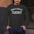 World's Okayest Teacher Educator Best Teacher Ever Men's Long Sleeve T-Shirt, funny design World's Okayest Teacher Educator Best Teacher Ever Men's Long Sleeve T-Shirt, funny design