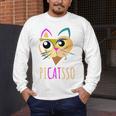 Abstract Cat Art Picatsso Shirt For Art Teachers Men's Long Sleeve T-Shirt, funny design