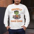 Cute Halloween Teacher Librarian Frankenstein Reading Books Men's Long Sleeve T-Shirt, funny design Cute Halloween Teacher Librarian Frankenstein Reading Books Men's Long Sleeve T-Shirt, funny design