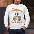 Cute Halloween Teacher Librarian Mummy Reading Books Men's Long Sleeve T-Shirt, funny design
