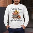 Fall In Love With Reading Book Autumn Teachers Pumpkins Men's Long Sleeve T-Shirt, funny design Fall In Love With Reading Book Autumn Teachers Pumpkins Men's Long Sleeve T-Shirt, funny design