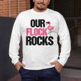Our Flock Rocks Flamingo Mother's Day Teacher Men's Long Sleeve T-Shirt, funny design