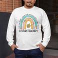 Future Teacher Cute Rainbow Leopard Teacher Outfit For Men Women Girls Kids Men's Long Sleeve T-Shirt, funny design