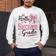 Hello Second Grade First Day Of School Coquette Teacher Girl Men's Long Sleeve T-Shirt, funny design