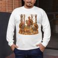 Librarian Turkey Reading Book Fall Thanksgiving Teacher Book Men's Long Sleeve T-Shirt, funny design