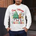 One Merry Teacher Groovy Christmas Tree Pjs Xmas Teacher Men's Long Sleeve T-Shirt, funny design