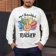One Thankful Teacher Turkey Pencil Thanksgiving Teachers Men's Long Sleeve T-Shirt, funny design