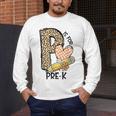P Is For Pre K Teacher Leopard First Day Of School For Men Women Girls Kids Men's Long Sleeve T-Shirt, funny design