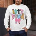 Lets Read Reading Teacher Back To School Literacy Pencil Bow Men's Long Sleeve T-Shirt, funny design