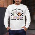 Retro You Can't Scare Me I Teach 5th Grade Teacher Halloween Men's Long Sleeve T-Shirt, funny design