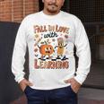 Retro Fall In Love With Learning Autumn Pumpkin Teacher Kids Men's Long Sleeve T-Shirt, funny design Retro Fall In Love With Learning Autumn Pumpkin Teacher Kids Men's Long Sleeve T-Shirt, funny design