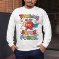 Retro Teaching Is My Superpower Apple Teacher Appreciation Men's Long Sleeve T-Shirt, funny design Retro Teaching Is My Superpower Apple Teacher Appreciation Men's Long Sleeve T-Shirt, funny design