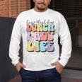 Soul Bleach Teacher Staff First Day Of School Last Hugs & High Fives Lunch Lady Vibes Blue Classic Fit Men's Long Sleeve T-Shirt, funny design