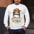 STEM Teacher Messy Bun Fall Vibes Autumn Thanksgiving Men Women Men's Long Sleeve T-Shirt, funny design STEM Teacher Messy Bun Fall Vibes Autumn Thanksgiving Men Women Men's Long Sleeve T-Shirt, funny design