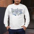 Teacher Blue Chinoiserie Coquette Bow Heart Teacher Life Men's Long Sleeve T-Shirt, funny design Teacher Blue Chinoiserie Coquette Bow Heart Teacher Life Men's Long Sleeve T-Shirt, funny design
