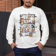 Teacher Library Ghost Reading Book Halloween Cat Men's Long Sleeve T-Shirt, funny design Teacher Library Ghost Reading Book Halloween Cat Men's Long Sleeve T-Shirt, funny design