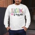 Teaching Is My Jam For Women Teacher Cute Teachers Outfit Men's Long Sleeve T-Shirt, funny design