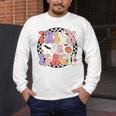 Trick Or Teach Retro Groovy Halloween Teacher Men's Long Sleeve T-Shirt, funny design Trick Or Teach Retro Groovy Halloween Teacher Men's Long Sleeve T-Shirt, funny design