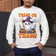 Trick Or Teach Teacher Halloween Ghost Pencil Floral Men's Long Sleeve T-Shirt, funny design