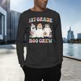 1st Grade Boo Crew Groovy Halloween Floral Ghost Kid Teacher Men's Long Sleeve T-Shirt, gift for family, gift for coworker