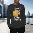 Art Is My Superpower Drawing Art Teacher Artists Men's Long Sleeve T-Shirt, gift for family, gift for coworker