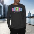 Back To School Neon Checkered Second Grade Colorful Teacher Men's Long Sleeve T-Shirt, gift for family, gift for coworker