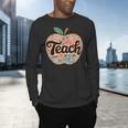 Cute Teacher With Apple Retro Teacher Kids Back To School Men's Long Sleeve T-Shirt, gift for family, gift for coworker Cute Teacher With Apple Retro Teacher Kids Back To School Men's Long Sleeve T-Shirt, gift for family, gift for coworker