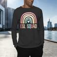 ESL Squad Teacher Crew Team Back To School English Rainbow Men's Long Sleeve T-Shirt, gift for family, gift for coworker ESL Squad Teacher Crew Team Back To School English Rainbow Men's Long Sleeve T-Shirt, gift for family, gift for coworker