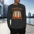 Fall In Love With Reading Pumpkin Autumn Librarians Teacher Men's Long Sleeve T-Shirt, gift for family, gift for coworker