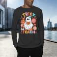 Groovy Halloween Trick Or Teach Retro Floral Ghost Teacher For Men Women Kids Men's Long Sleeve T-Shirt, gift for family, gift for coworker Groovy Halloween Trick Or Teach Retro Floral Ghost Teacher For Men Women Kids Men's Long Sleeve T-Shirt, gift for family, gift for coworker