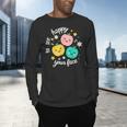 Groovy Happy To See Your Face Teacher School Appreciation Men's Long Sleeve T-Shirt, gift for family, gift for coworker Groovy Happy To See Your Face Teacher School Appreciation Men's Long Sleeve T-Shirt, gift for family, gift for coworker