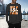 Groovy Teacher Halloween Trick Or Teach Ghost Men Women Kids Men's Long Sleeve T-Shirt, gift for family, gift for coworker
