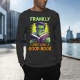 Halloween Teacher Librarian Frankenstein Reading Books Men's Long Sleeve T-Shirt, gift for family, gift for coworker