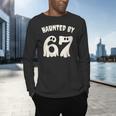 Haunted By 67 Teacher Halloween 6 7 Shirt Men's Long Sleeve T-Shirt, gift for family, gift for coworker Haunted By 67 Teacher Halloween 6 7 Shirt Men's Long Sleeve T-Shirt, gift for family, gift for coworker