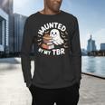 Haunted By My TBR Cute Ghost Book Reading Teacher Halloween Men's Long Sleeve T-Shirt, gift for family, gift for coworker