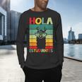 Hola Estudiantes Spanish Teacher Back To School 2025 Men's Long Sleeve T-Shirt, gift for family, gift for coworker Hola Estudiantes Spanish Teacher Back To School 2025 Men's Long Sleeve T-Shirt, gift for family, gift for coworker