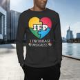 IEP I Encourage Progress Special Education School Teacher Men's Long Sleeve T-Shirt, gift for family, gift for coworker