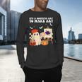 It's A Bootiful Day To Make Art Groovy Art Teacher Halloween Men's Long Sleeve T-Shirt, gift for family, gift for coworker It's A Bootiful Day To Make Art Groovy Art Teacher Halloween Men's Long Sleeve T-Shirt, gift for family, gift for coworker