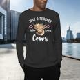 Just A Teacher Who Loves Cows Shirt Cute Highland Cow Men's Long Sleeve T-Shirt, gift for family, gift for coworker