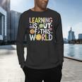 Learning Is Out Of This World Space Teacher Cute Groovy Men's Long Sleeve T-Shirt, gift for family, gift for coworker
