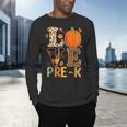 Love Pre-k Teacher Shirts Autumn Fall Pumpkin Fall Leopard Men's Long Sleeve T-Shirt, gift for family, gift for coworker
