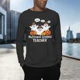 Multilingual Learner Teacher Spooky Halloween ESL Teacher Men's Long Sleeve T-Shirt, gift for family, gift for coworker Multilingual Learner Teacher Spooky Halloween ESL Teacher Men's Long Sleeve T-Shirt, gift for family, gift for coworker