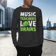 Music Teachers Love Brains Cute Teaching Halloween Men's Long Sleeve T-Shirt, gift for family, gift for coworker