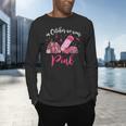 In October We Wear Pink Apple Teacher Daisy Breast Cancer Men's Long Sleeve T-Shirt, gift for family, gift for coworker
