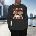 Retro Thankful Music Teacher Pumpkin Fall Thanksgiving Men's Long Sleeve T-Shirt, gift for family, gift for coworker