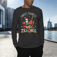 Santa's Favorite Music Teacher Christmas Santa Hat Matching Men's Long Sleeve T-Shirt, gift for family, gift for coworker