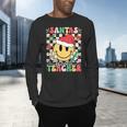 Santas Favorite Teacher Retro Groovy Smile Face Christmas Men's Long Sleeve T-Shirt, gift for family, gift for coworker Santas Favorite Teacher Retro Groovy Smile Face Christmas Men's Long Sleeve T-Shirt, gift for family, gift for coworker
